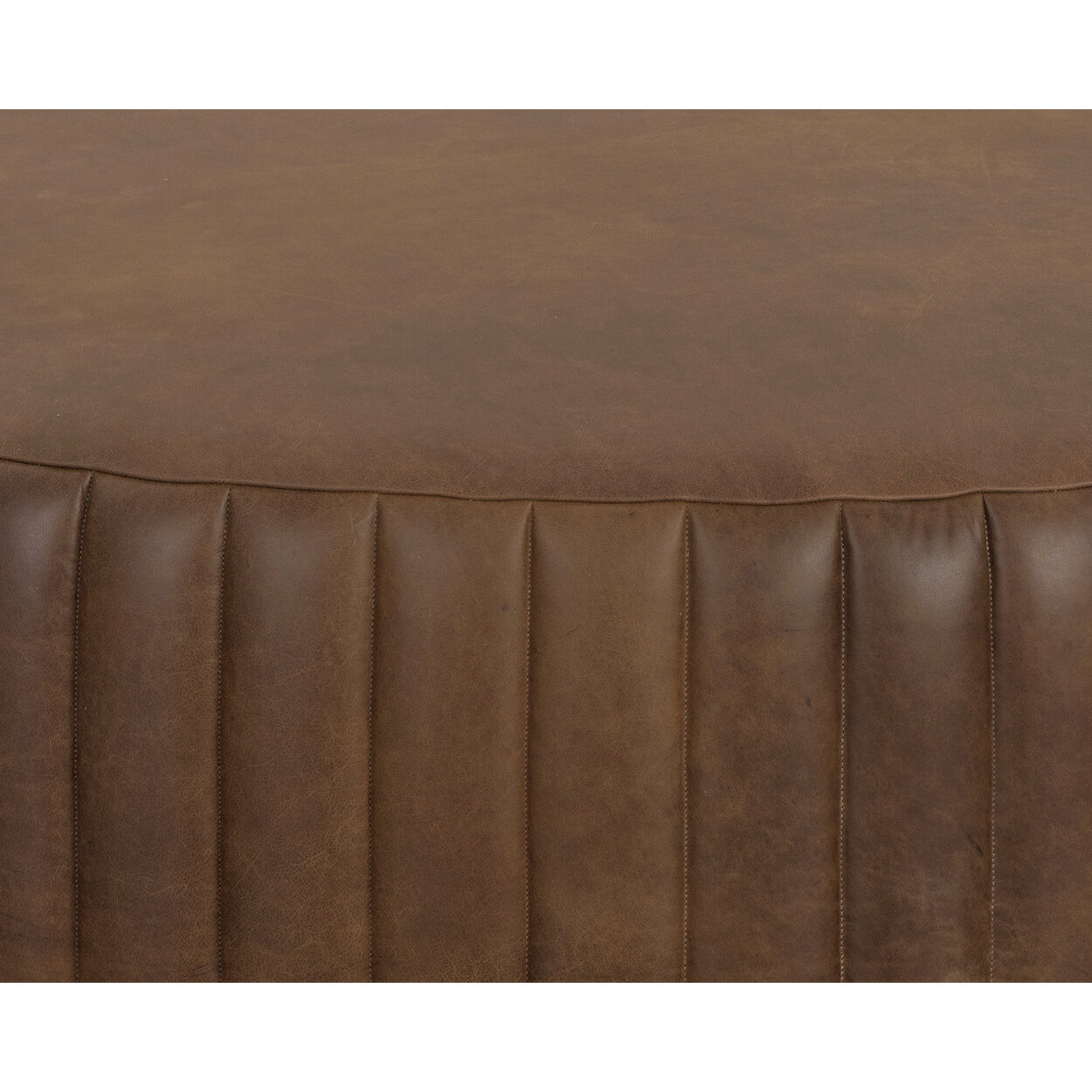 Divano 17 inch Lucia Tobacco Leather Ottoman